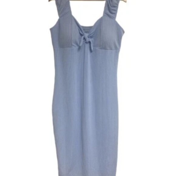 No Boundaries Junior Miss Light Blue Peasant Babydoll Ribbed Dress Size 2XL (19) - Picture 1 of 10